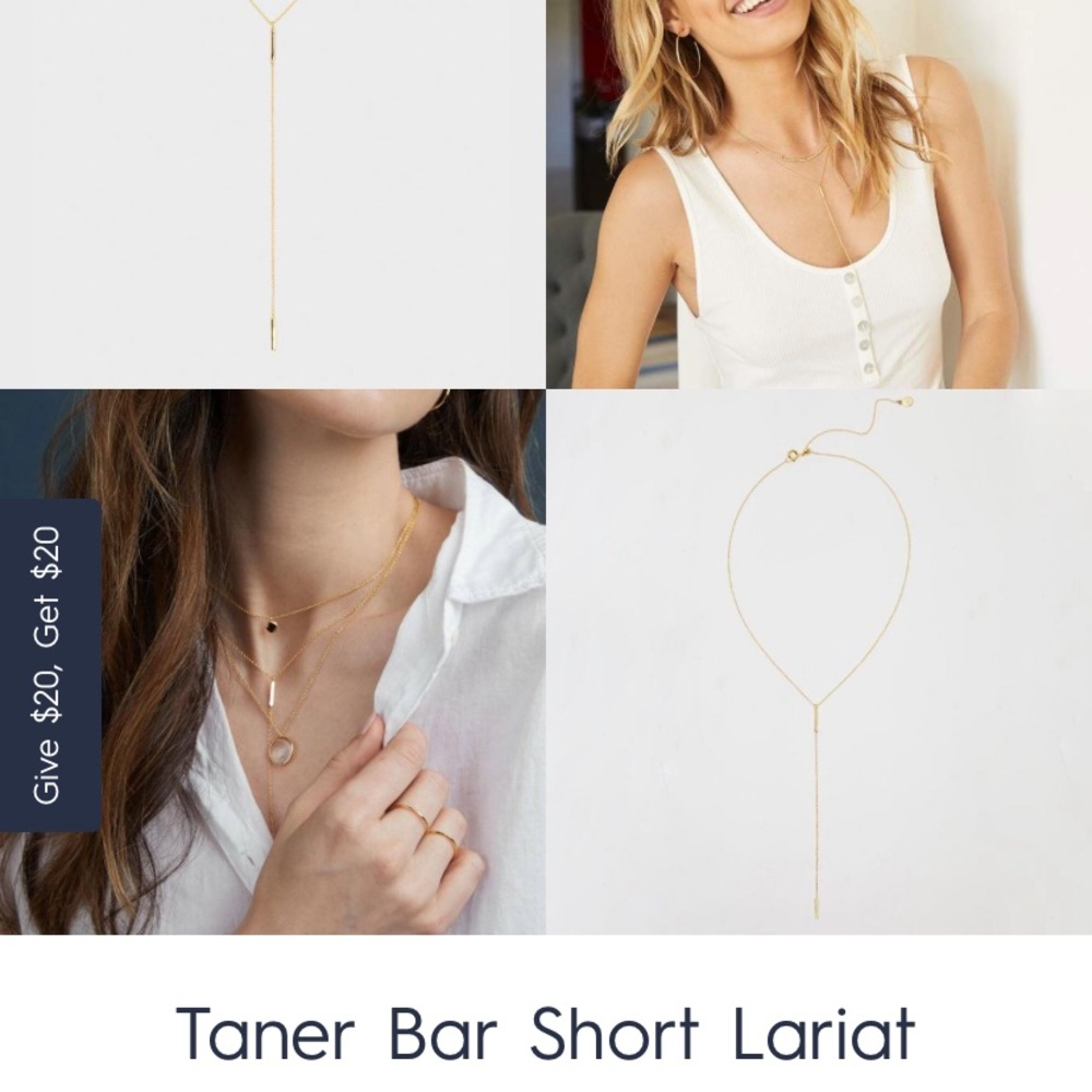 Gorjana taner bar short lariat necklace